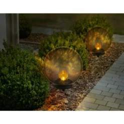 Luminaires Rustiques-Luminaires Globo Lighting lampe solaire Globo LED Noir, 1 lumière