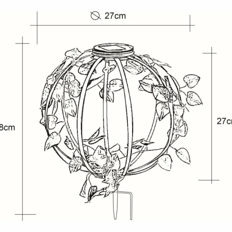 Lampes À Boules-Luminaires Globo Lighting lampe solaire Globo LED Rouille, 1 lumière