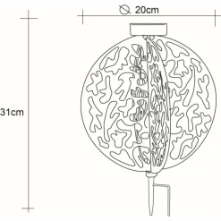 Lampes À Boules-Luminaires Globo Lighting lampe solaire Globo LED Rouille, 1 lumière