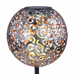 Lampes À Boules-Luminaires Globo Lighting Lampe solaire Globo SUNI LED Argenté, 1 lumière