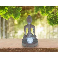 Luminaires Rustiques-Luminaires Globo Lighting lampe solaire Gobo BUDDHA LED Bronze, Gris, 1 lumière