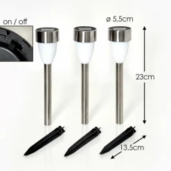 hofstein lampe solaire Gorizia LED Acier inoxydable, 3 lumières