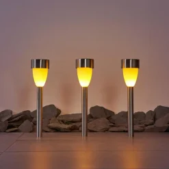 hofstein lampe solaire Gorizia LED Acier inoxydable, 3 lumières