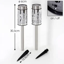 hofstein lampe solaire Gorizia LED Acier inoxydable, 2 lumières, Changeur de couleurs