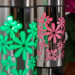 hofstein lampe solaire Gorizia LED Acier inoxydable, 2 lumières, Changeur de couleurs