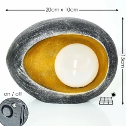 Luminaires Rustiques-hofstein lampe solaire Interlaken LED Or, Gris, Argenté, 1 lumière