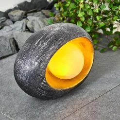 Luminaires Rustiques-hofstein lampe solaire Interlaken LED Or, Gris, Argenté, 1 lumière