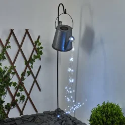 hofstein lampe solaire Isernia LED Rouille, Argenté, 80 lumières