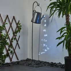 hofstein lampe solaire Isernia LED Rouille, Argenté, 80 lumières