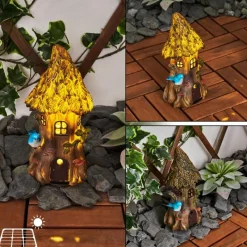 Luminaires Rustiques-hofstein lampe solaire Katiao LED Bleu, Brun, Orange, 1 lumière