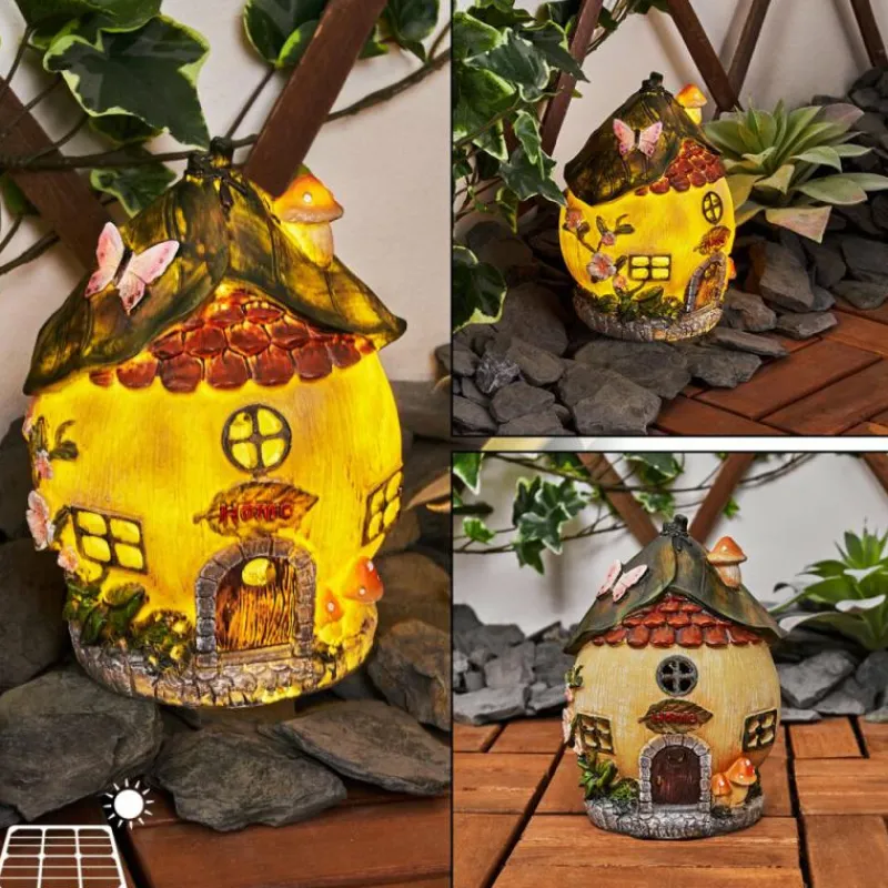 Luminaires Rustiques-hofstein lampe solaire Katiao LED Brun, Gris, Orange, Rose, Rouge, 1 lumière