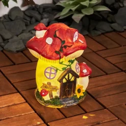 Luminaires Rustiques-hofstein lampe solaire Katiao LED Brun, Orange, Rose, Rouge, 1 lumière