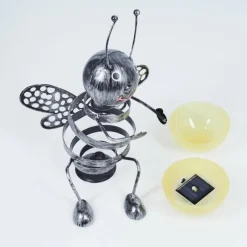 Luminaires Rustiques-hofstein lampe solaire Korro LED Noir, Argenté, 1 lumière