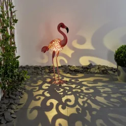 Luminaires Rustiques-hofstein lampe solaire Korro LED Rose, Noir, 1 lumière