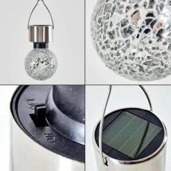 hofstein Lampe solaire Ledoux Acier inoxydable, 1 lumière