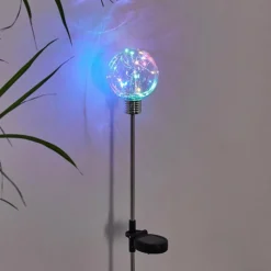 hofstein lampe solaire Liberec LED Argenté, 1 lumière, Changeur de couleurs