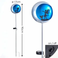 Luminaires Rustiques-hofstein lampe solaire Loano LED Bleu, Argenté, 1 lumière