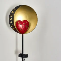 Lampes Dorées-hofstein lampe solaire Lodz LED Rouge, Noir doré, 1 lumière