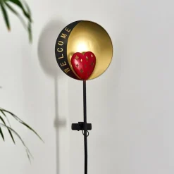 Lampes Dorées-hofstein lampe solaire Lodz LED Rouge, Noir doré, 1 lumière