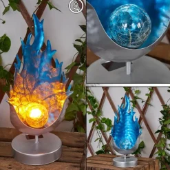 hofstein lampe solaire Londrina LED Bleu, Argenté, 1 lumière