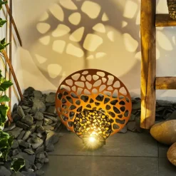 Luminaires Orientaux-hofstein lampe solaire Mesan LED Rouille, Noir, 2 lumières