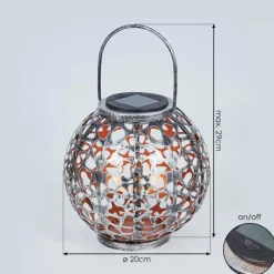 hofstein lampe solaire Moreland LED Cuivre, Noir, Argenté, 1 lumière