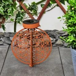 Luminaires Orientaux-hofstein lampe solaire Mésan LED Rouille, Noir, 1 lumière