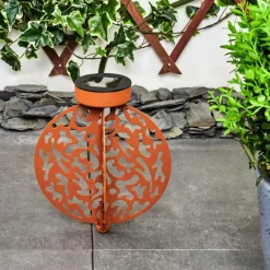 Luminaires Orientaux-hofstein lampe solaire Mésan LED Rouille, Noir, 1 lumière