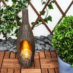 Luminaires Orientaux-hofstein lampe solaire Otterstad LED Brun, Or, 1 lumière