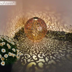 Luminaires Rustiques-hofstein lampe solaire Paradiski LED Cuivre, Argenté, 1 lumière