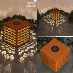 Luminaires Rustiques-hofstein lampe solaire Parikia LED Rouille, 1 lumière