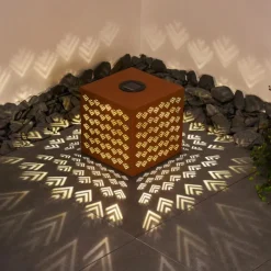 Luminaires Rustiques-hofstein lampe solaire Parikia LED Rouille, 1 lumière