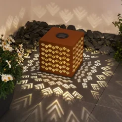 Luminaires Rustiques-hofstein lampe solaire Parikia LED Rouille, 1 lumière