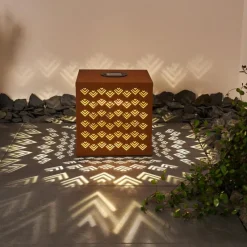 Luminaires Rustiques-hofstein lampe solaire Parikia LED Rouille, 1 lumière