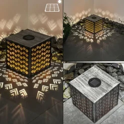 Luminaires Rustiques-hofstein lampe solaire Parikia LED Cuivre, Argenté, 1 lumière