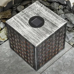 Luminaires Rustiques-hofstein lampe solaire Parikia LED Cuivre, Argenté, 1 lumière