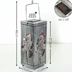 Luminaires Rustiques-hofstein lampe solaire Parikia LED Cuivre, Argenté, 1 lumière