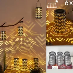 Luminaires Rustiques-hofstein lampe solaire Parikia LED Cuivre, Argenté, 1 lumière