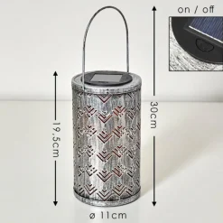 Luminaires Rustiques-hofstein lampe solaire Parikia LED Cuivre, Argenté, 1 lumière