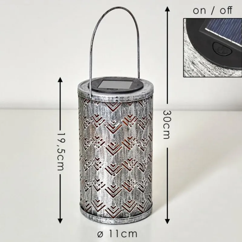 Luminaires Rustiques-hofstein lampe solaire Parikia LED Cuivre, Argenté, 1 lumière