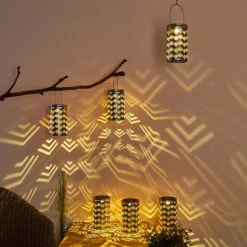 Luminaires Rustiques-hofstein lampe solaire Parikia LED Cuivre, Argenté, 1 lumière