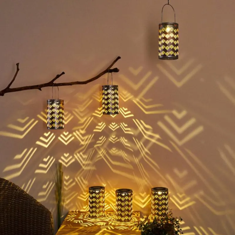 Luminaires Rustiques-hofstein lampe solaire Parikia LED Cuivre, Argenté, 1 lumière