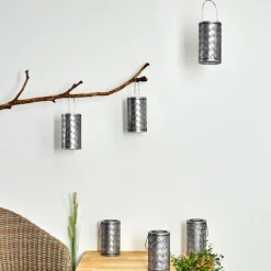 Luminaires Rustiques-hofstein lampe solaire Parikia LED Cuivre, Argenté, 1 lumière