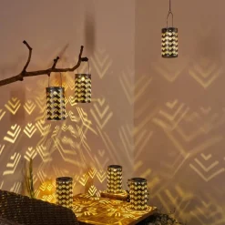 Luminaires Rustiques-hofstein lampe solaire Parikia LED Cuivre, Argenté, 1 lumière