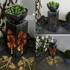 Luminaires Orientaux-hofstein lampe solaire Parikia LED Cuivre, Noir, Argenté, 1 lumière