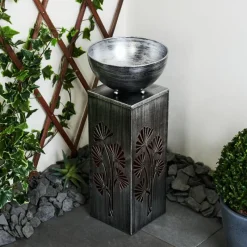 Luminaires Orientaux-hofstein lampe solaire Parikia LED Cuivre, Noir, Argenté, 1 lumière