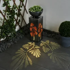 Luminaires Orientaux-hofstein lampe solaire Parikia LED Cuivre, Noir, Argenté, 1 lumière