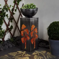 Luminaires Orientaux-hofstein lampe solaire Parikia LED Cuivre, Noir, Argenté, 1 lumière