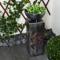 Luminaires Orientaux-hofstein lampe solaire Parikia LED Cuivre, Noir, Argenté, 1 lumière