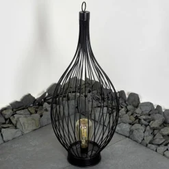 Luminaires Rustiques-hofstein lampe solaire Pasadena LED Noir, 1 lumière